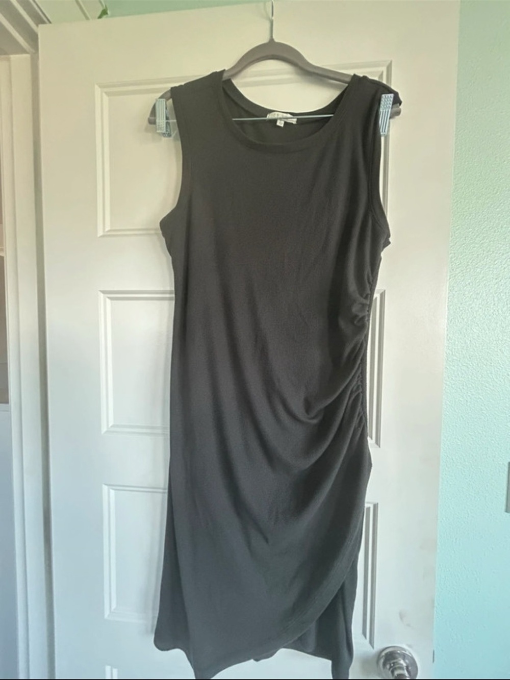 Z Supply Sleeveless Ruched  Dress in Charcoal